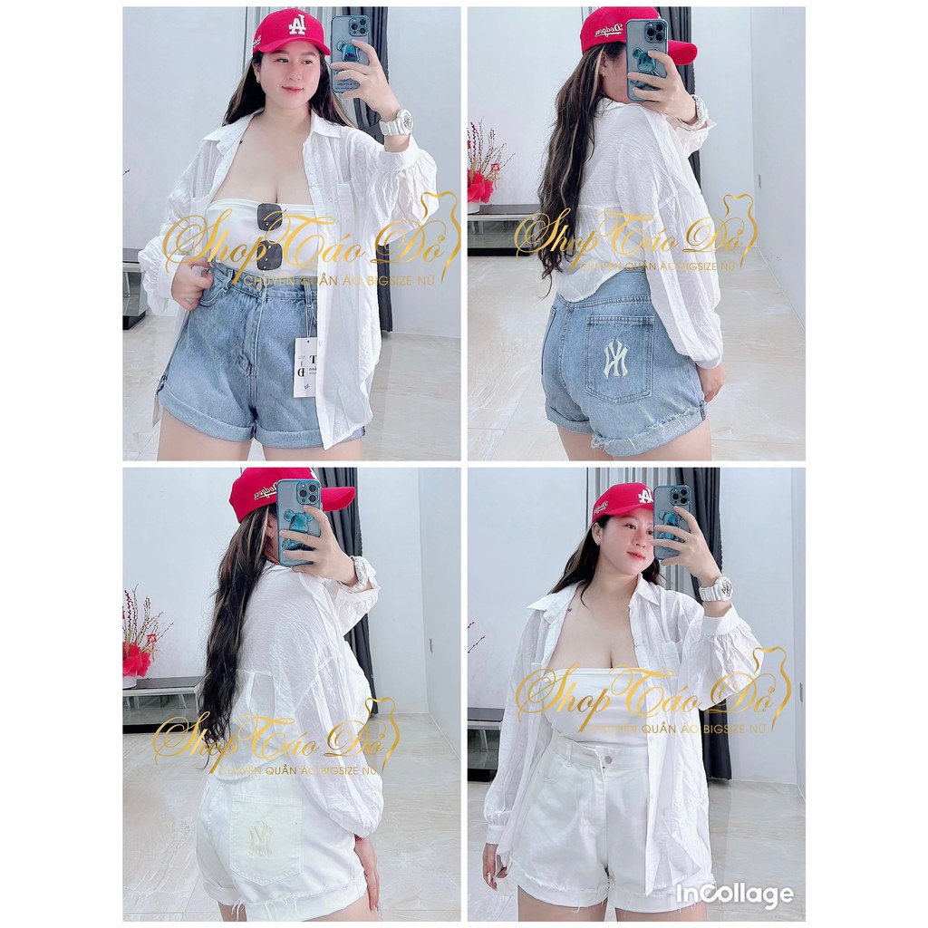 (TÁO ĐỎ BIGSIZE 55-90KG) QUẦN SHORT JEAN NỮ, QUẦN BÒ NỮ CẠP CAO SANG CHẢNH, SIÊU XINH SIÊU XỊN QJ2 🥰🥰🥰