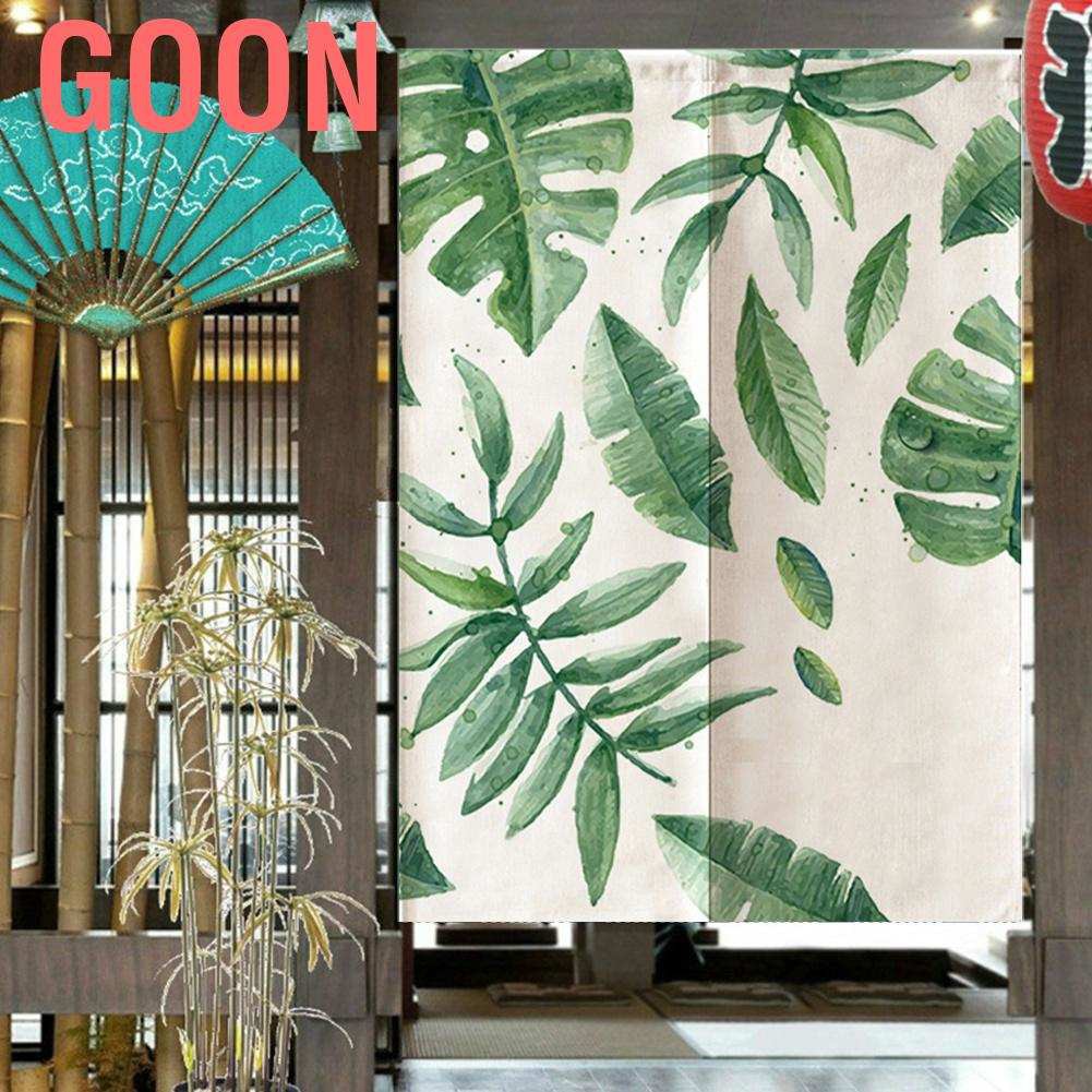 GOON Rèm Cửa In Hình Lá Xanh Phong Cách Nhật Bản Kích Thước 85x120cm