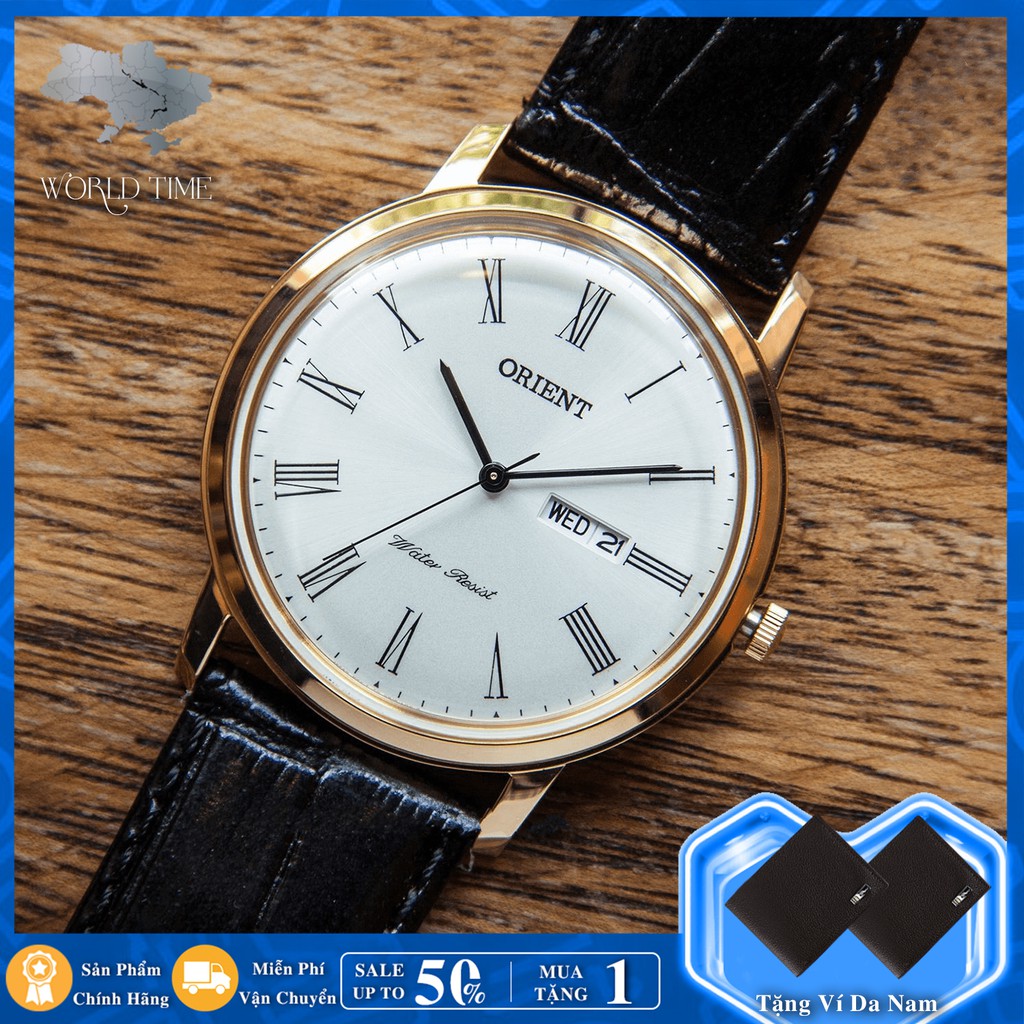 Đồng hồ Nam Orient FUG1R007W6 Chính hãng, Bảo hành 3 năm, Chống nước, Chống xước, Dây da