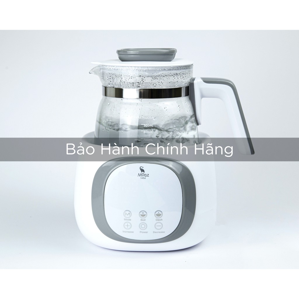 [Hàng chính hãng] Bình đun nước đa năng pha sữa thông minh cho bé Moaz Bebe MB-012/ MB-002 - có khử clo, dùng pha trà