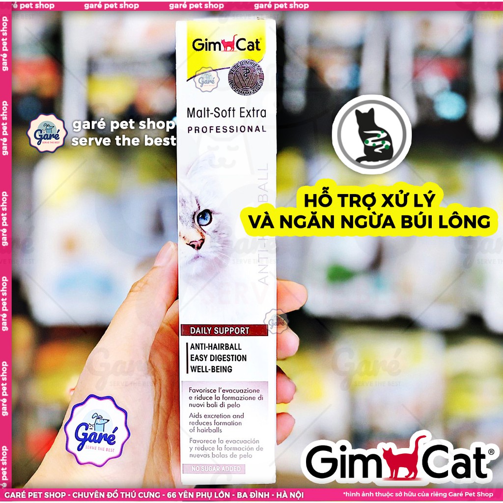 Gel Gimcat Đức bổ sung Vitamin Tiêu búi lông Hỗ trợ tiêu hóa Cung cấp năng lượng vị Cá, Phô mai cho Mèo con Mèo lớn