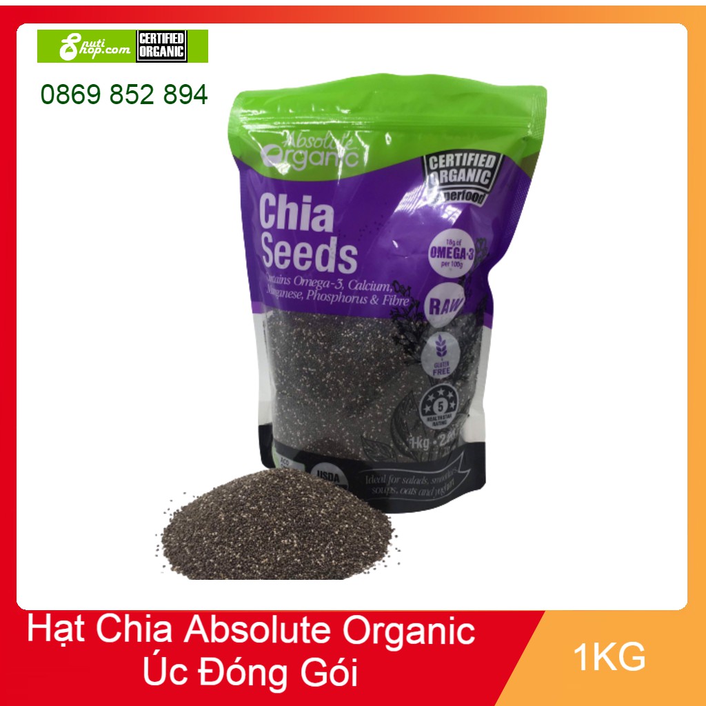  Hạt Chia Úc Absolute Organic Chính hãng nguyên gói 1KG