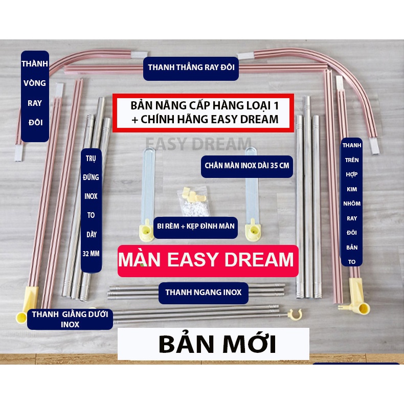 Màn khung Không khoan tường- Mùng ngủ cao cấp EASY DREAM đẹp  chống muỗi