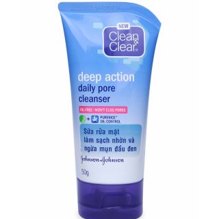 Sữa rửa mặt Clean & Clear deep action sạch nhờn và mụn đầu đen (50g)