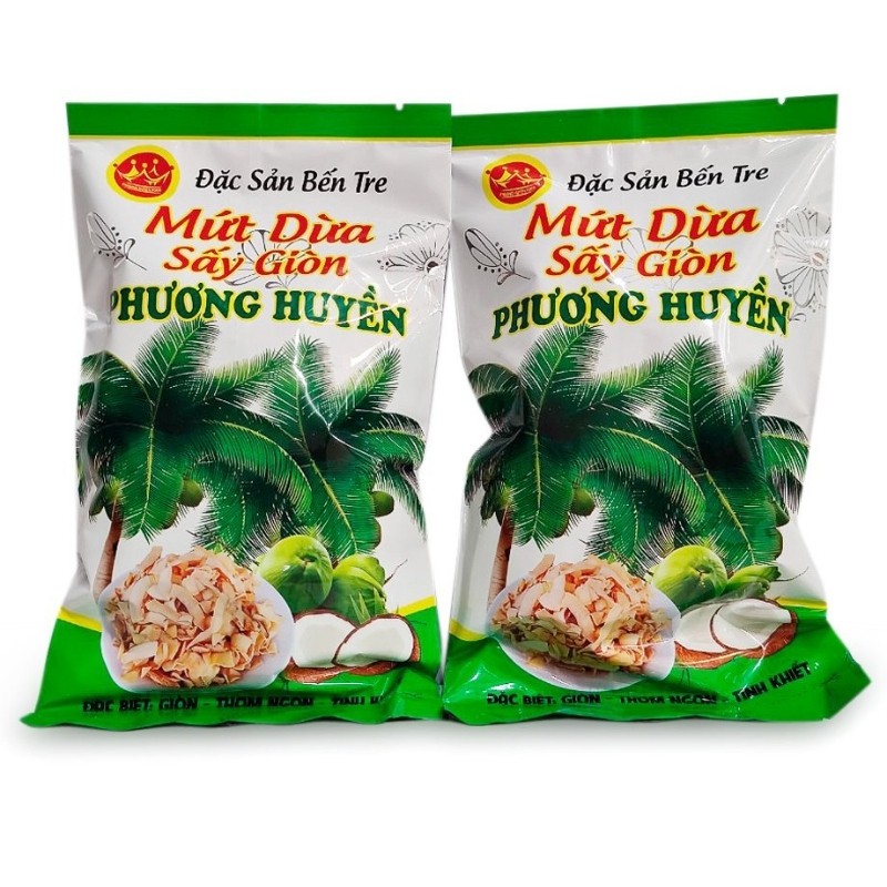 Mứt Dừa Sấy Giòn - Dừa Sấy Giòn -250g Thơm Ngon  - Giòn rụm - Đặc Sản Bến Tre  TAHUFOOD