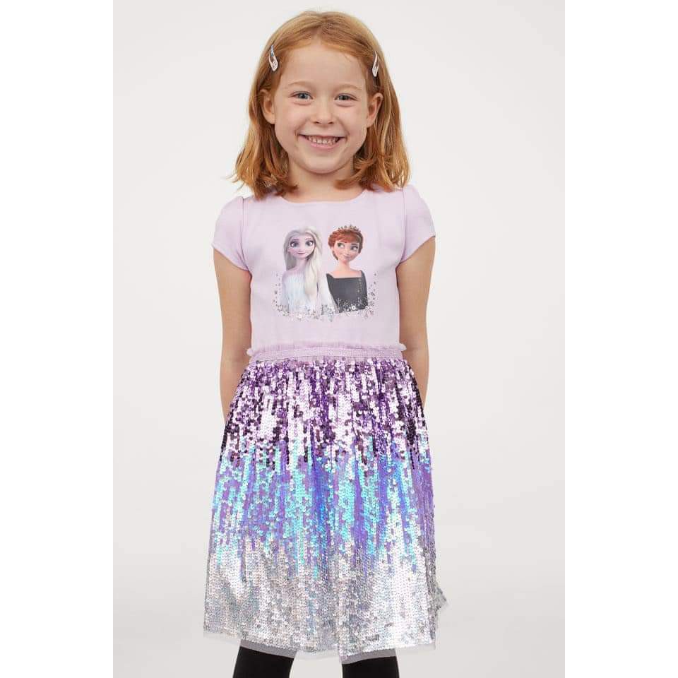 Váy công chúa Elsa xinh xắn đáng yêu ngắn tay dành cho bé gái