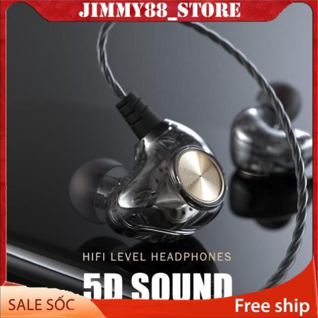 Tai Nghe Nhét Tai HI-FI Âm thanh 5D Có Dây Micro 3.5mm hỗ trợ mic K1 JIMMY88