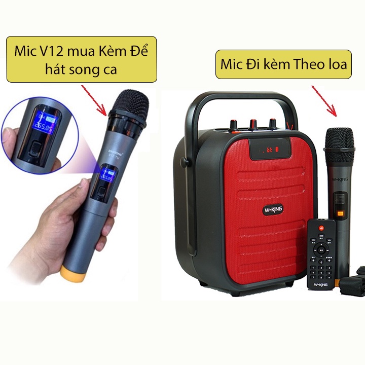 Loa karaoke bluetooth w-king T5 Plus 20w, loa di động kèm mic hát karaoke bluetooth, Blt 5.0 - Bảo hành 12 tháng