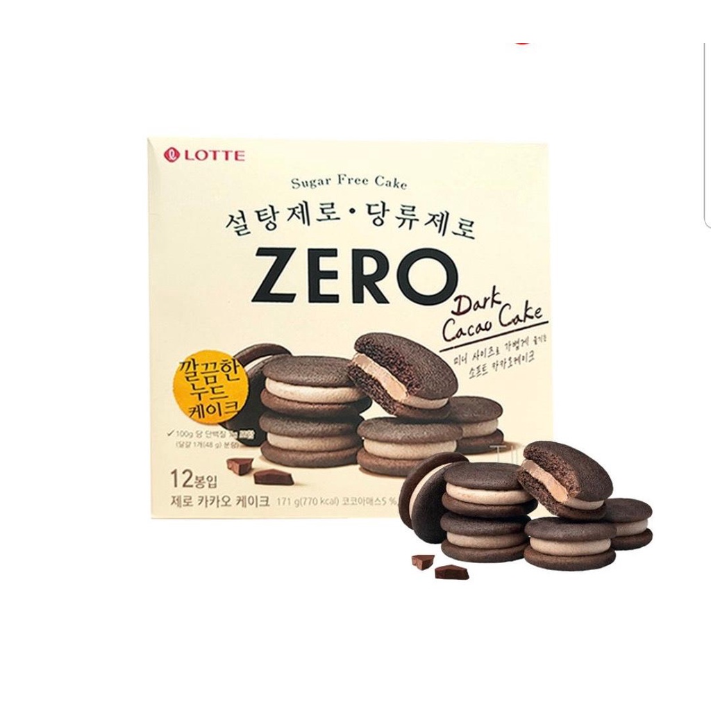 Bánh Hàn Quốc Zero Dark Cacao Cake Free Sugar 171g