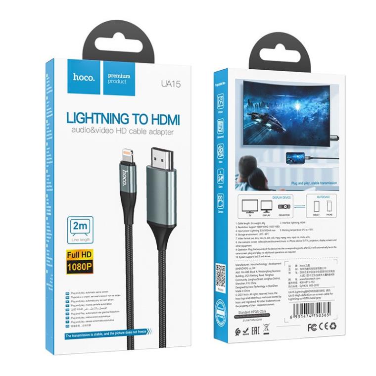 Cáp chuyển sang hdmi qua tivi cho IPvà tablet hoco ua15