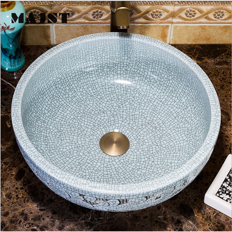 Chậu Rửa Lavabo Gốm Sứ Nghệ Thuật L014 – Phong Cách Retro