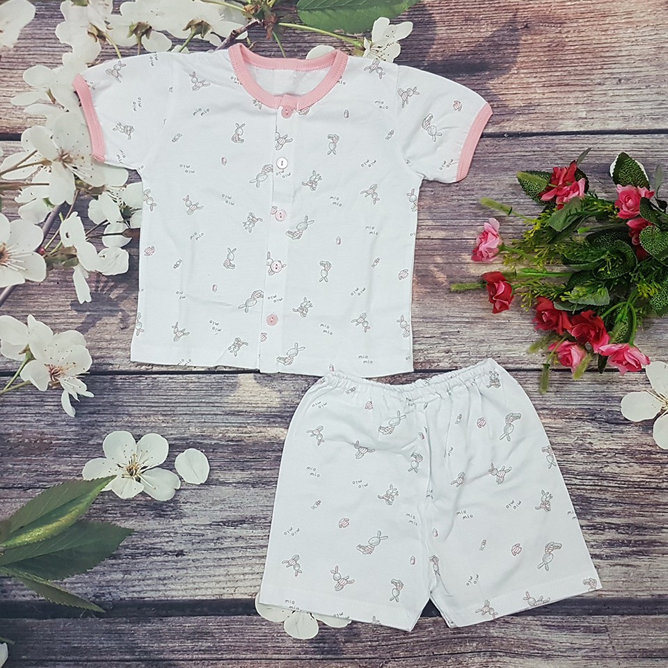 Bộ Cộc Miomio Cho Bé Sơ Sinh, Chất Liệu 100% Cotton Thoáng Mát