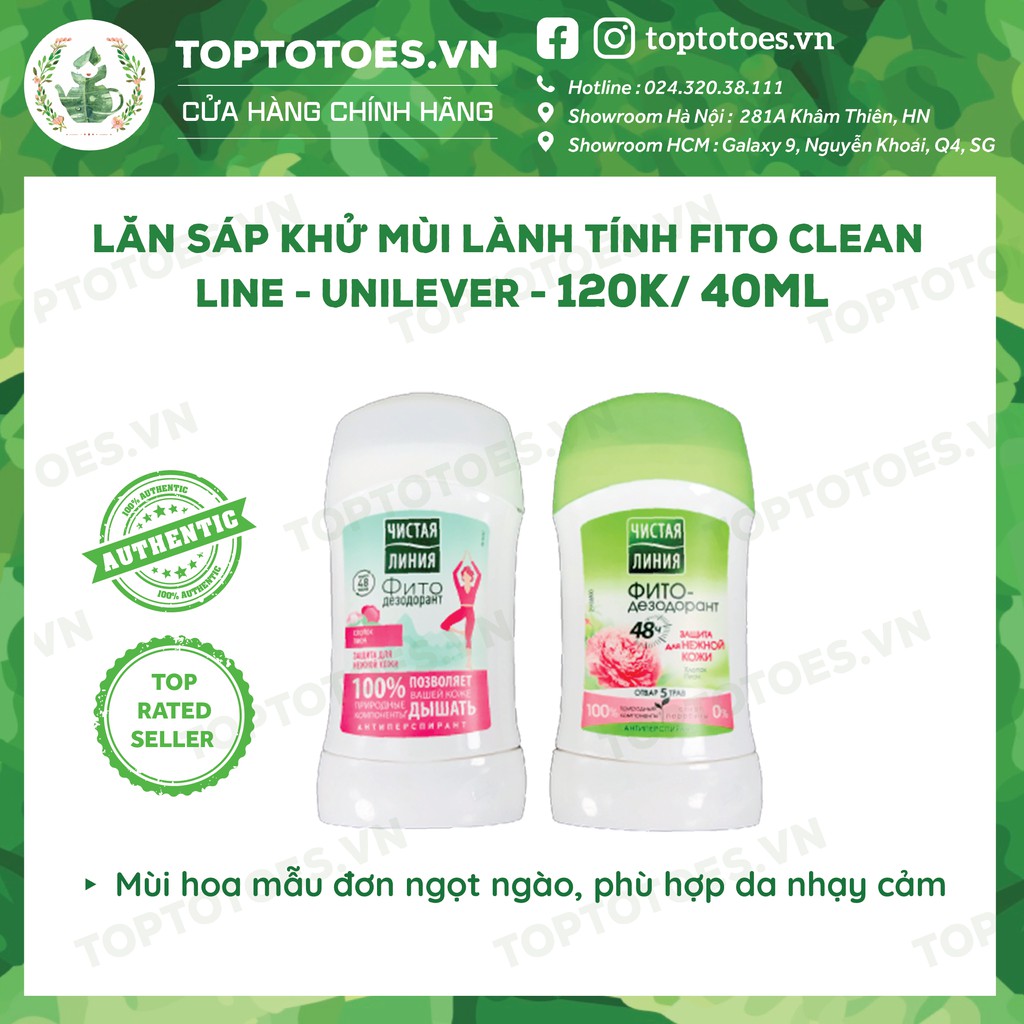 Lăn sáp khử mùi Unilever Fito Clean Line lành tính, khô thoáng