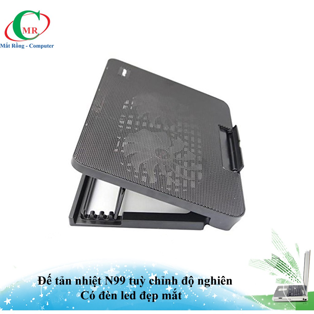 Đế tản nhiệt tuỳ chỉnh độ nghiên cho laptop có đèn led N99