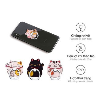 Gía đỡ điện thoại/Nhẫn dán điện thoại siêu dính  hình thú trợ móc ngón tay