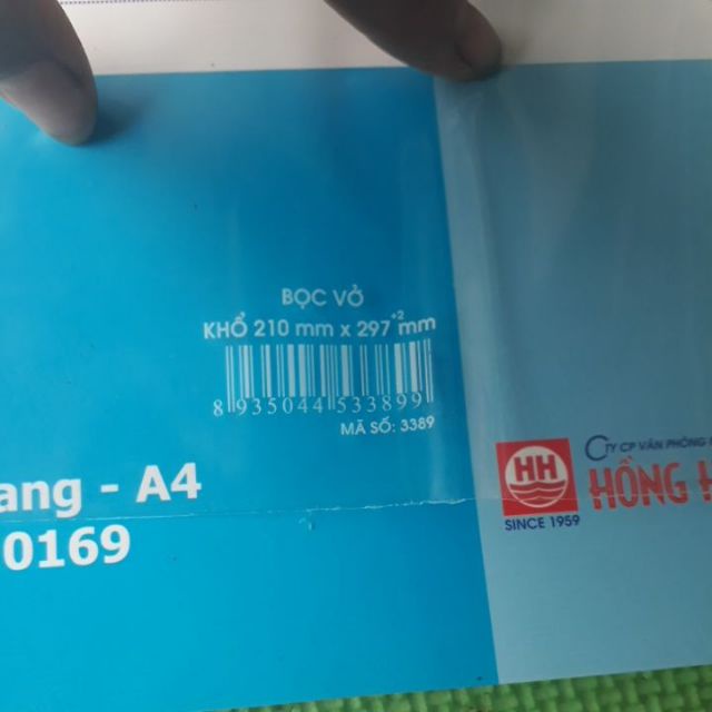 Túi 10 tờ bọc nilon khổ A4, KT: 210x297mm Hồng Hà 3389