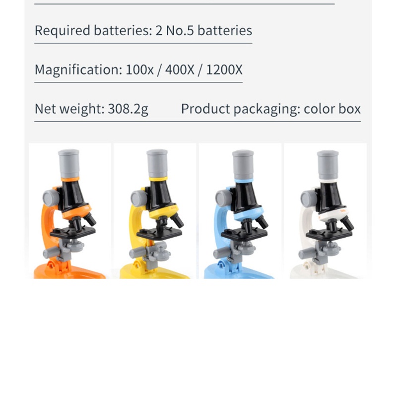 Kính Hiển Vi Đèn LED 100X-400X-1200X Đồ Chơi Khoa Học Cho Bé | BigBuy360 - bigbuy360.vn