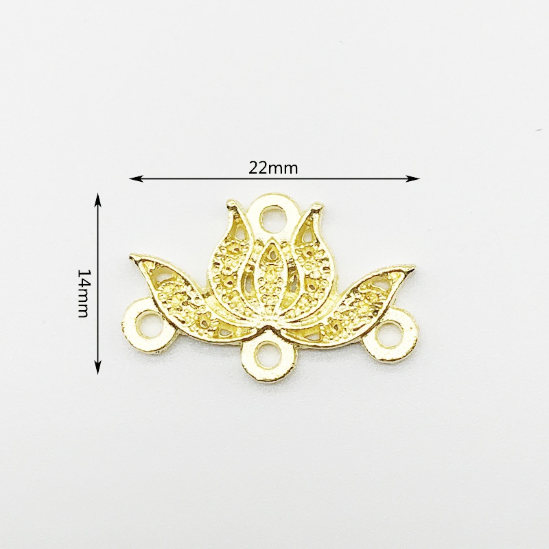 (1 cái)Phiến đúc hoa sen 14*22mm, Nguyên liệu làm trang sức cổ trang, Nguyên liệu diy