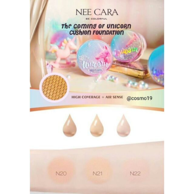 Phấn Nước Cushion Foundation NEE CARA Colorful Unicorn (Kem Nền)