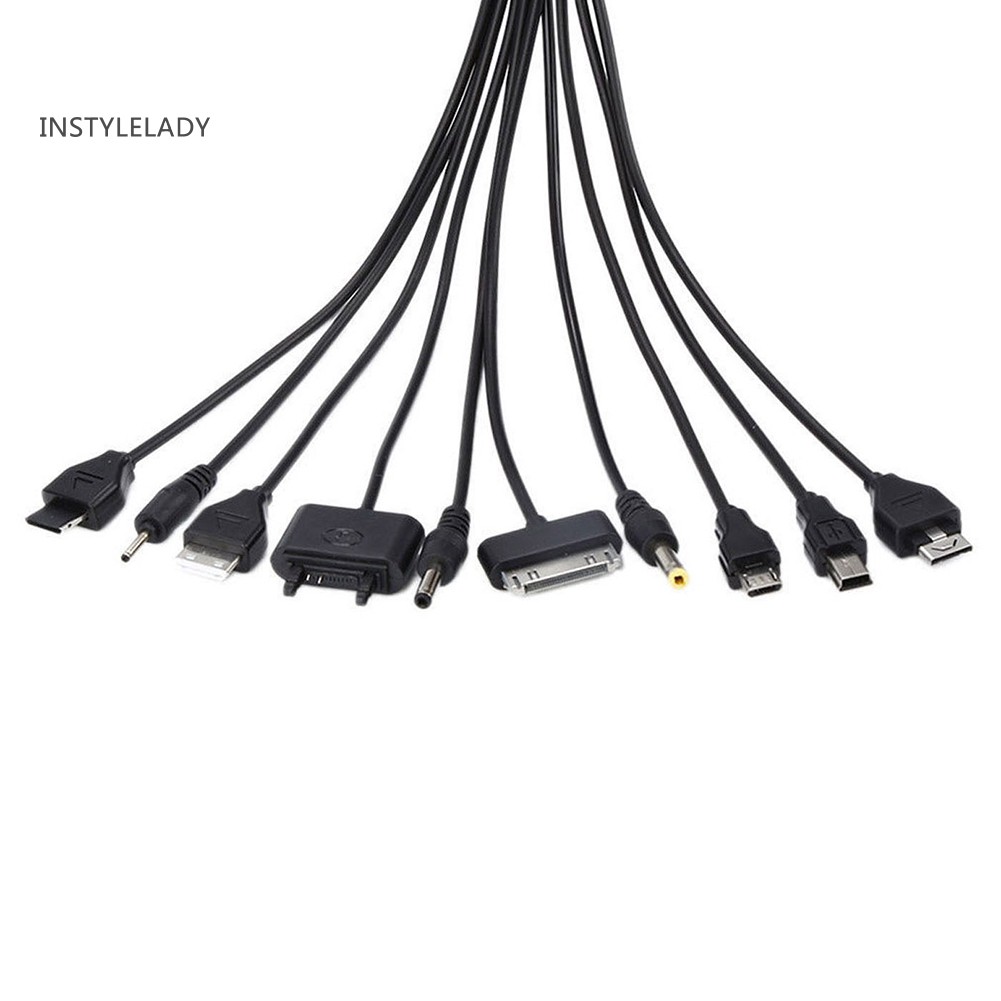 ✌ly Multi Line Pin Charger 10 in 1 Universal USB Cable Phone Mobiles Adapter Lead