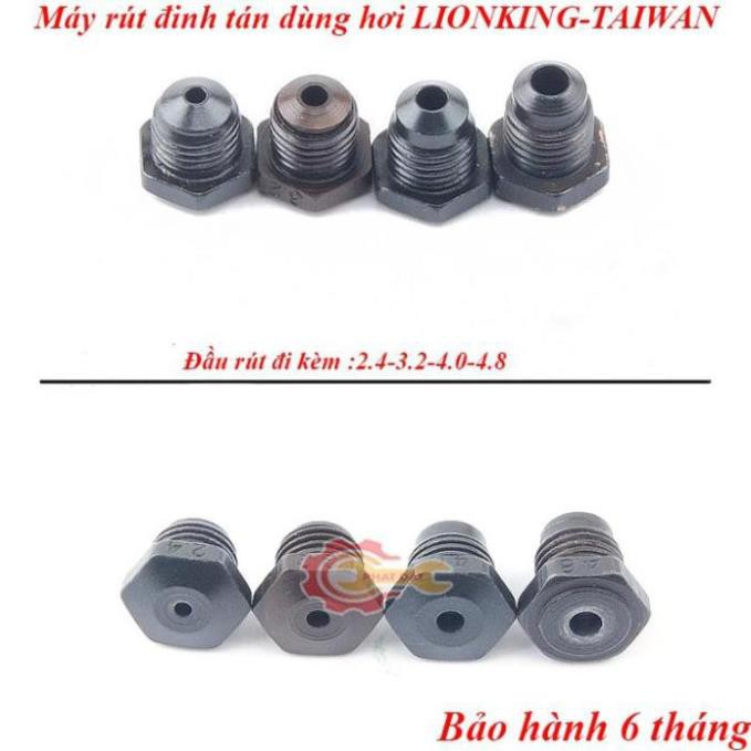 Máy rút đinh tán inox,nhôm dùng hơi LIONKING-Made in Taiwan-Bảo hành 6 tháng