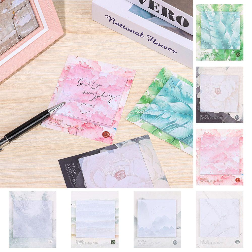 PISTA Bộ 30 Giấy Dán Ghi Chú Họa Tiết Hoa Anh Đào Xinh Xắn