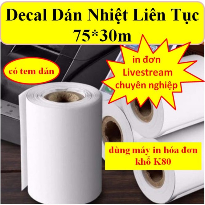 Máy in hóa đơn, máy in chốt đơn Livestream Xprinter A160 USB+LAN tặng kèm 1 Decal liên tục 75 x 30m