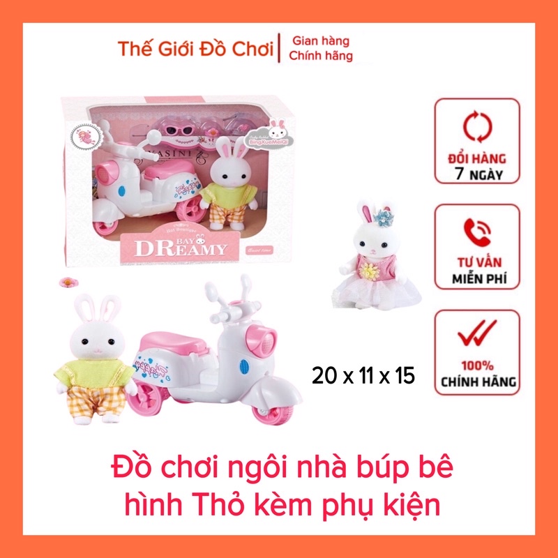 Đồ chơi ngôi nhà búp bê hình Thỏ kèm phụ kiện dễ thương Tphcm