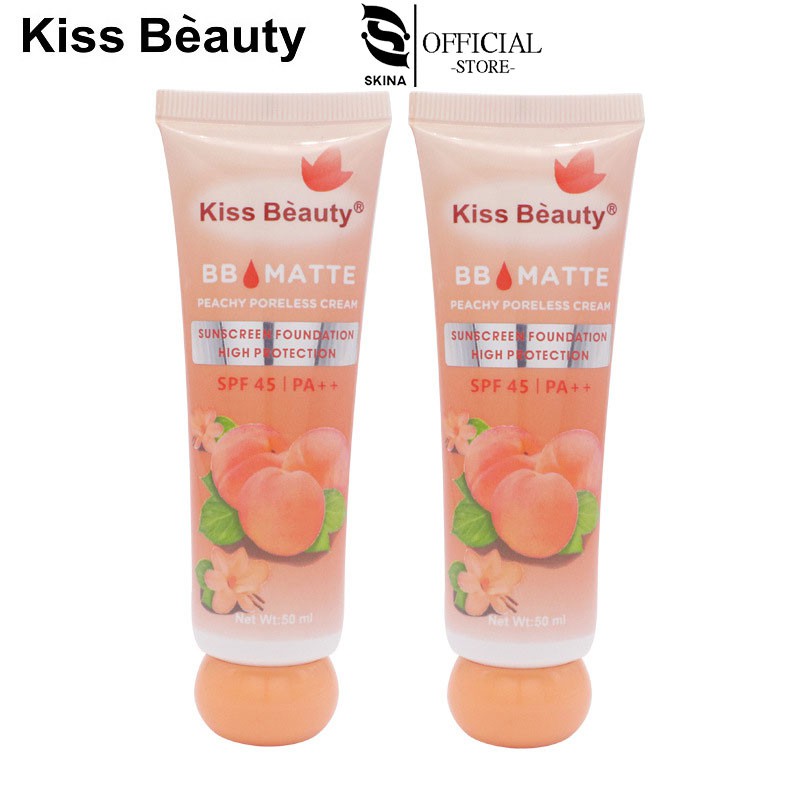 Kem nền BB Cream đào 2in1 của Kiss Beauty (có chống nắng SPF45 và che khuyết điểm)