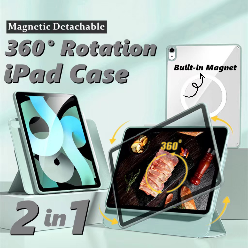360°Bao Da Máy Tính Bảng Nam Châm Có Thể Tháo Rời Cho iPad 10.2 '' iPad 9th / 8th / 7th Gen 10.9 '' Air4 / Air5 2021 / 2020 Pro 11 ''
