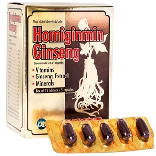 Homiginmin ginseng Phúc Vinh bổ sung vitamin và khoáng chất hộp 12 vỉ x 5 viên
