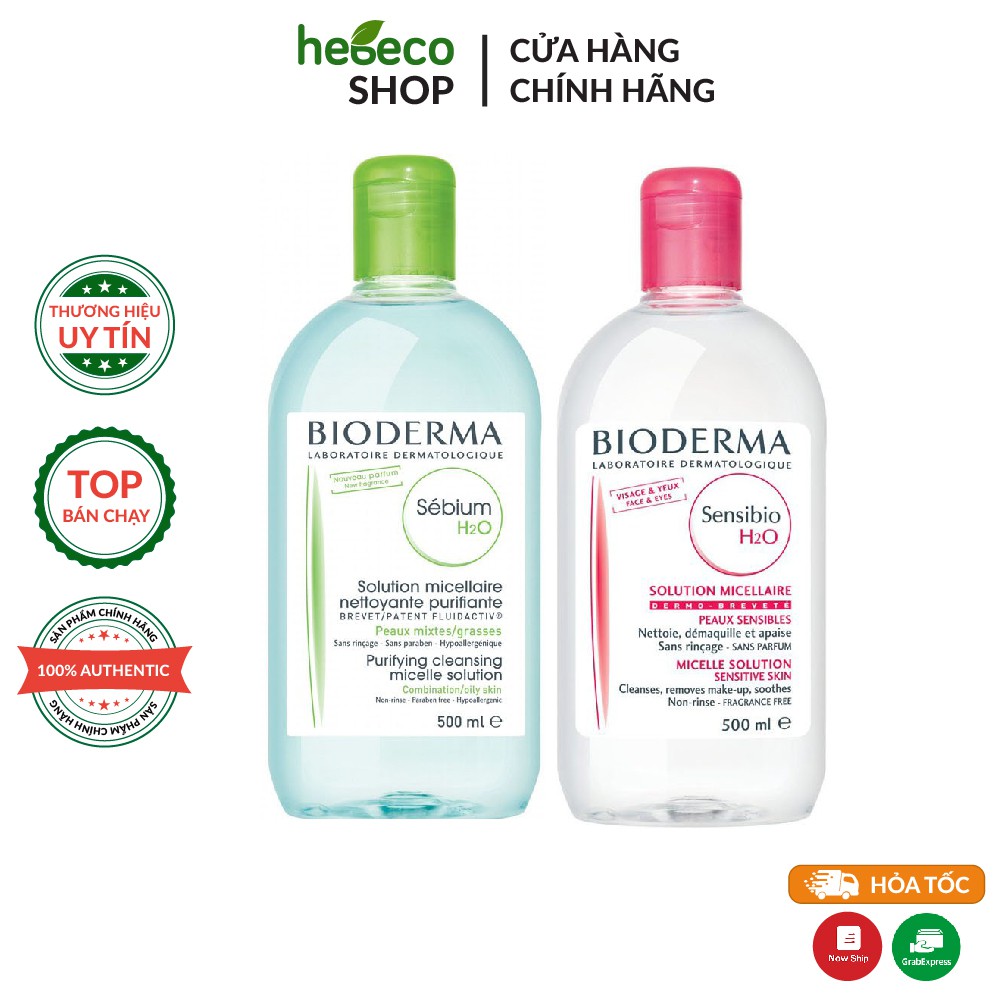 Nước Tẩy Trang Bioderma Créaline H2O 500ml Nắp Bật Bản Mới Nhất có Bill Biodema