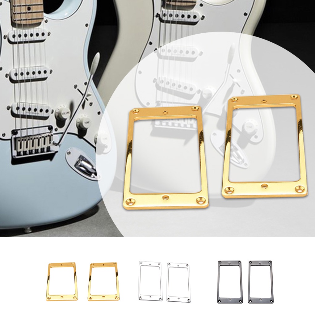 [GLOBAL] 2PCS Metal Electric Guitar Pickup Humbucker Flat Base Mounting Ring Inside Frame Musical Instrument Accessory