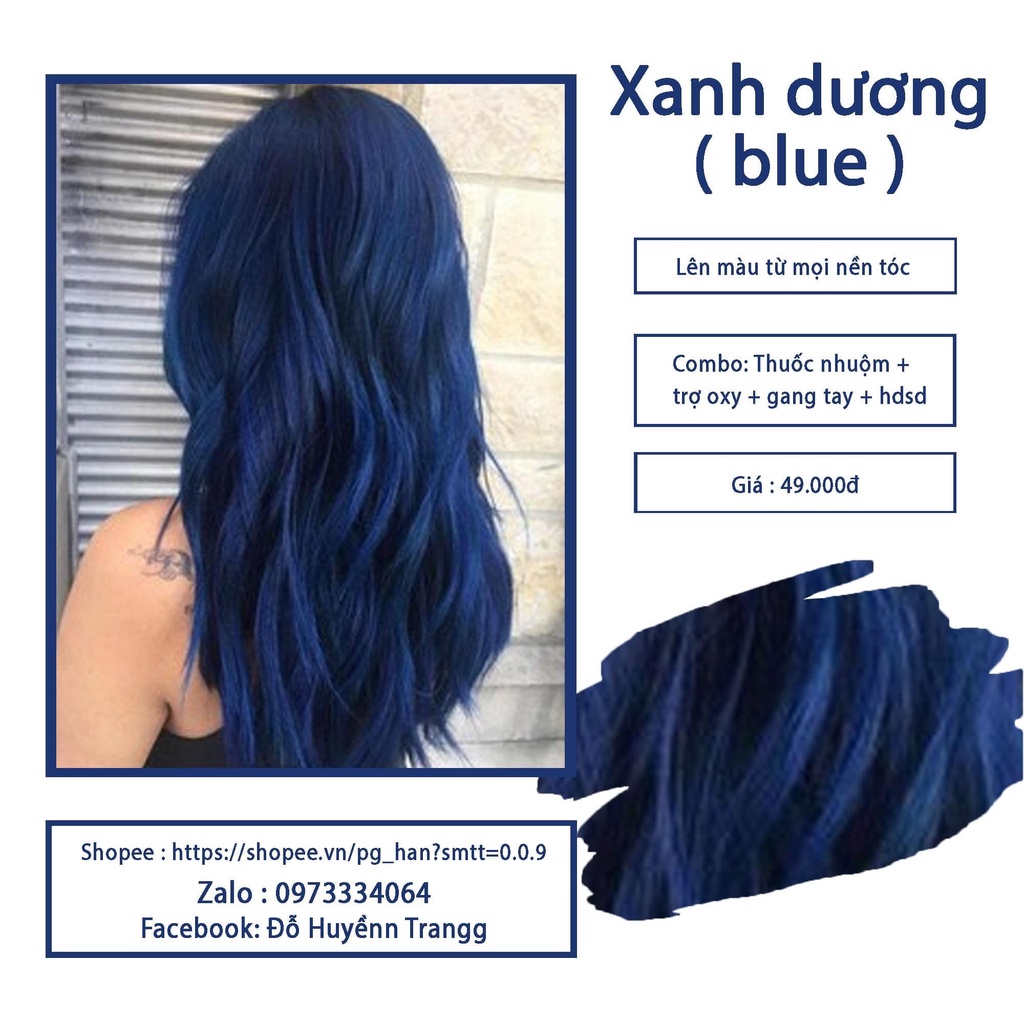 Combo thuốc nhuộm tóc Màu 0/88 Blue ( Xanh dương)