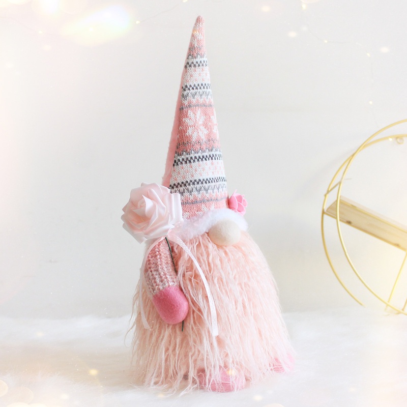 Mô Hình Gnomes Dwarf Nhồi Bông Hoa Hồng Trái Tim Scandinavian Tomte Elf Trang Trí Ngày Valentines
