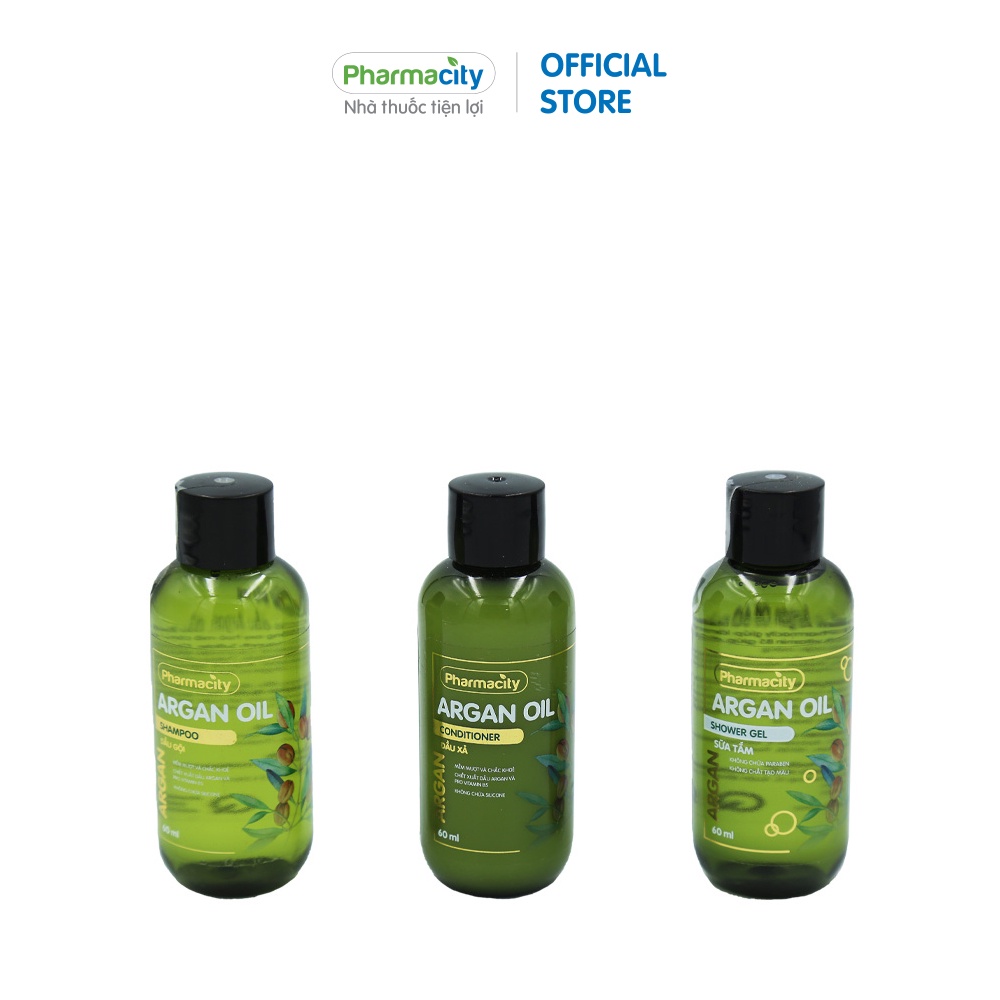 Bộ sản phẩm du lịch Pharmacity Olive Oil, Argan Oil (3 chai x 60ml)