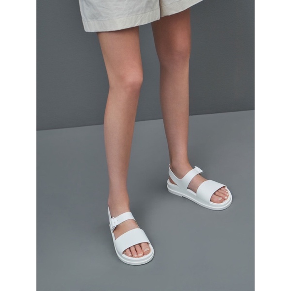 [JOIEHOME] Sandal quai cài, màu trơn, chất liệu nhựa chống thấm