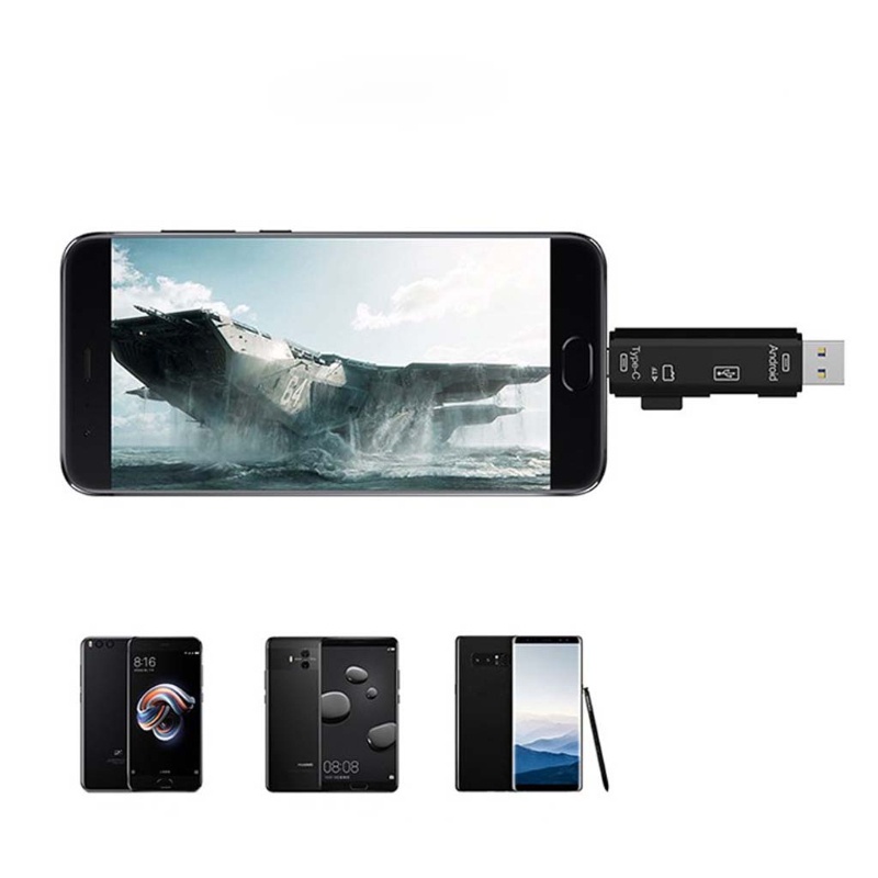 Đầu Đọc Thẻ Nhớ USB OTG 3 0 USB-C Micro USB SD TF Tốc Độ Cao 5 Trong 1