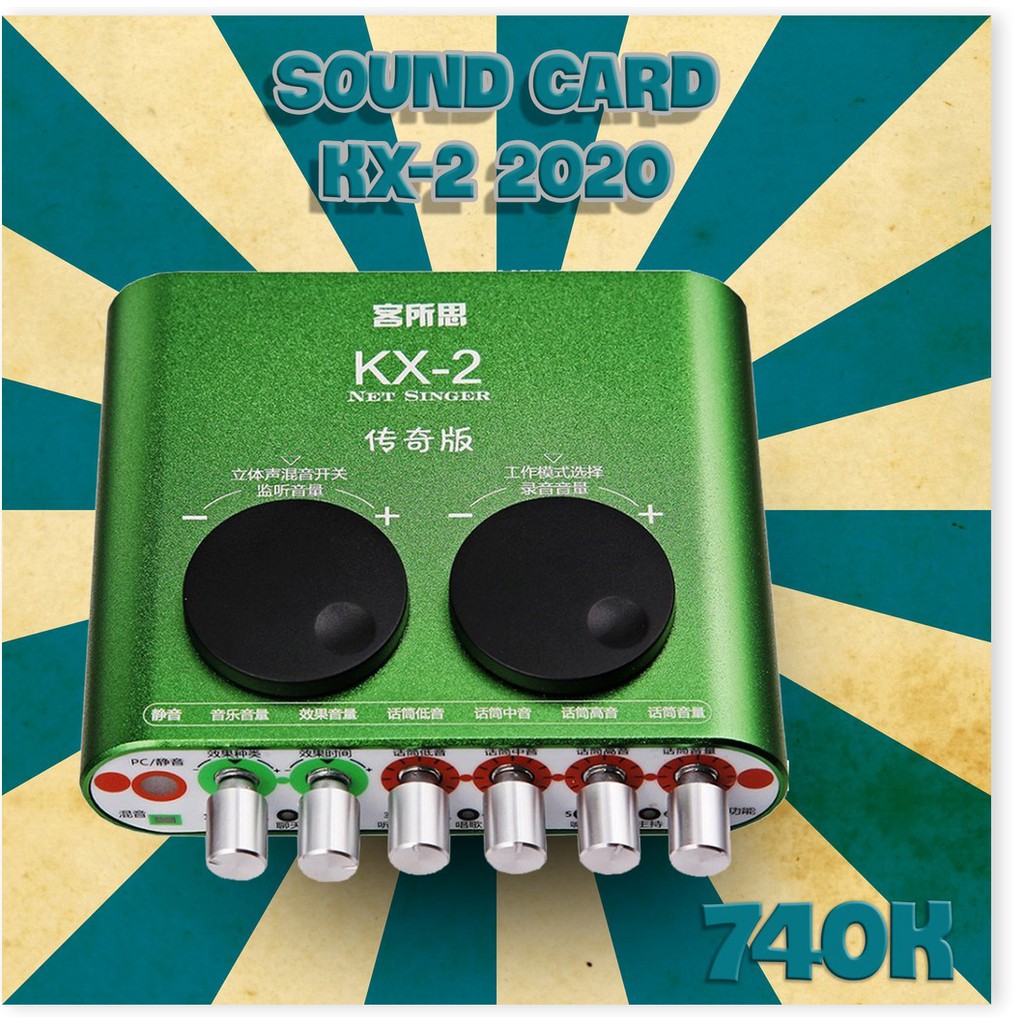 [Giá hủy diệt] Sound card Thu Âm XOX KX2 thu âm chuyên nghiệp idol cc talk bigo livestream bán hàng onl streamer