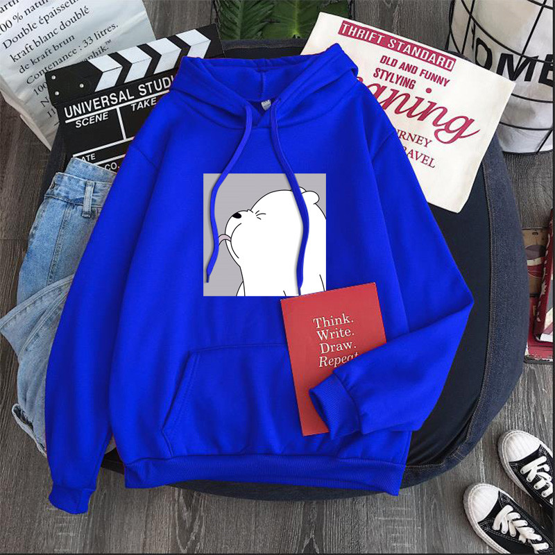 Áo Khoác Hoodie Cotton Dáng Rộng In Hình We Bare Bears Thời Trang Mùa Thu Cho Nam 10 Màu Lựa Chọn | BigBuy360 - bigbuy360.vn