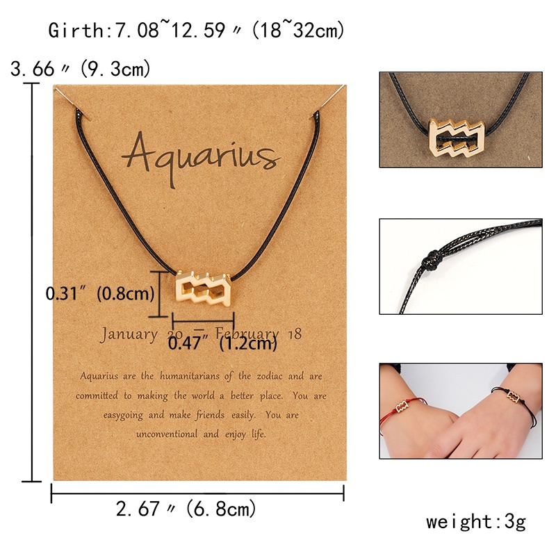 Vòng cổ Mặt Nhịp Tim Đính Đá Pha Lê 12 Chòm Sao