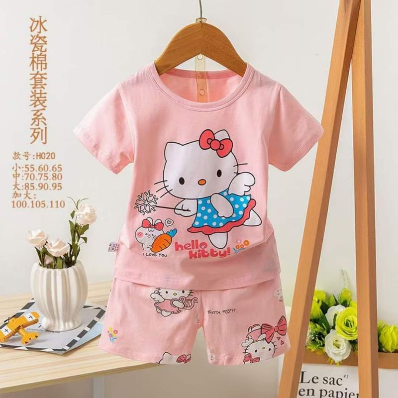 Bộ cotton xuất Hàn cộc tay cho bé trai, bé gái từ 7-35kg
