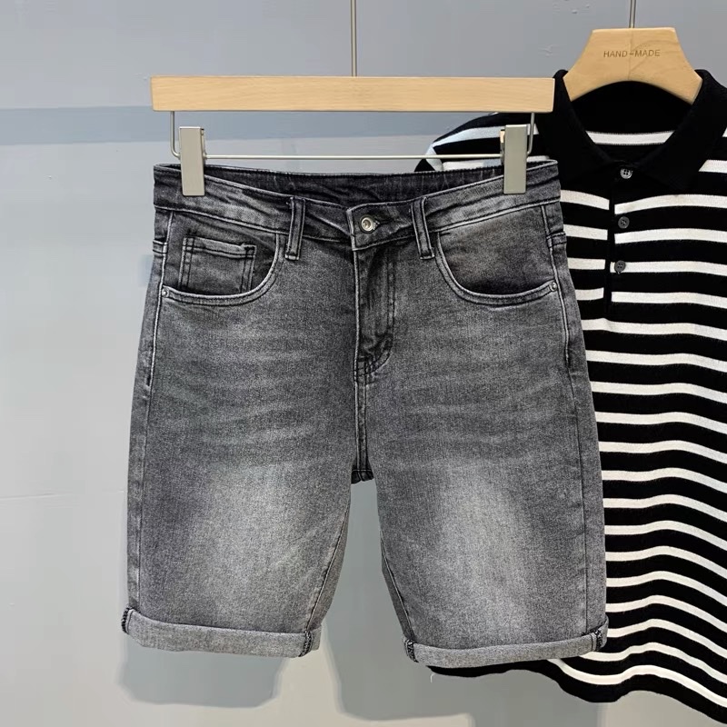 Quần Short Jean Nam màu xám đen chất co giãn Muradfashion, Quần Sọt Nam chất vải bò co giãn trẻ trung cá tính NT7980
