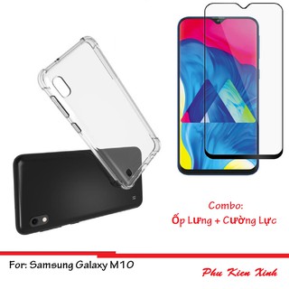 Samsung Galaxy M10 Ốp Lưng Silicon Chống Sốc + Kính Cường Lực Trong Giá Rẻ