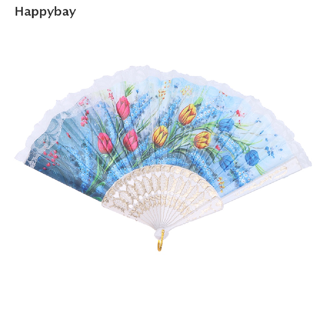 Happybay Bán Chạy Nhất Quạt Vải Ren In Họa Tiết Hoa Mẫu Đơn Nhiều Màu Sắc Có Thể Được Làm