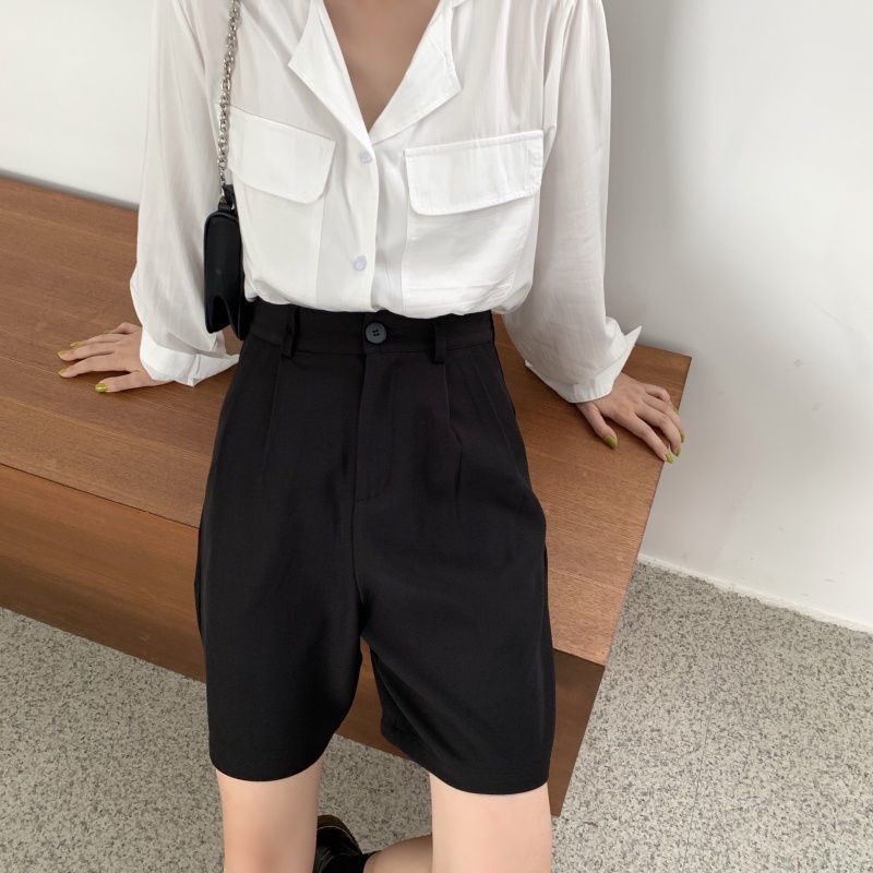 Quần Short Nữ Lưng Cao Ống Rộng Thời Trang Style Hàn Quốc Smide Clothing