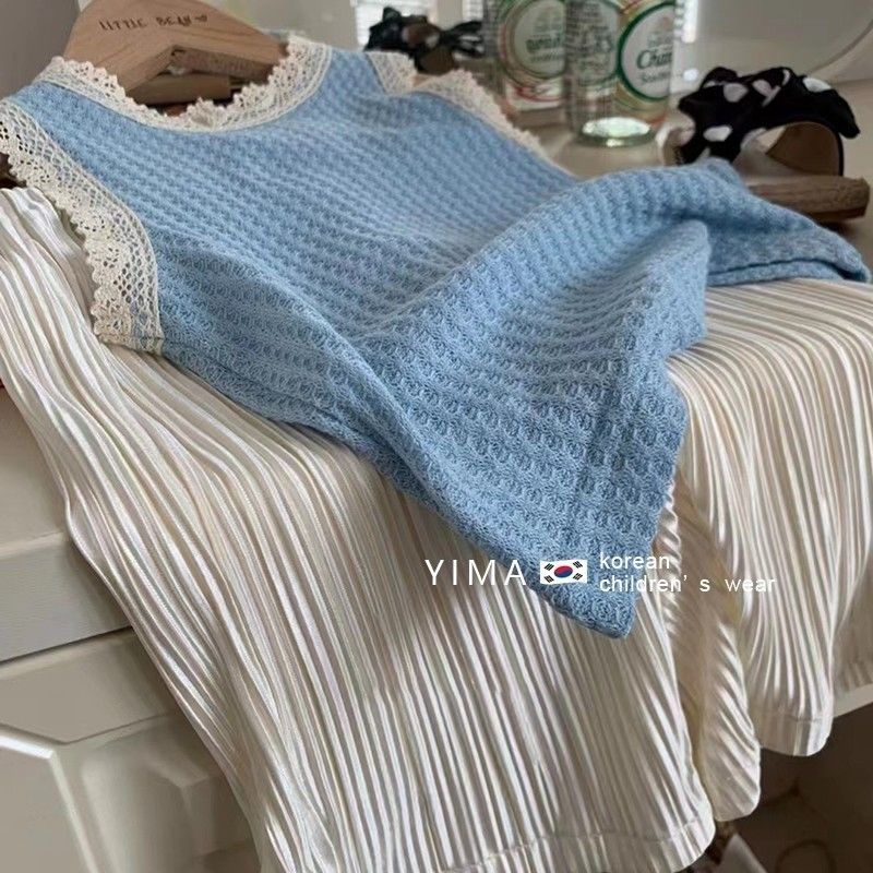 Set Đồ Mùa Hè 5 Món Gồm Áo Hai Dây + Quần Ống Rộng Phong Cách Hàn Quốc Cho Bé Gái