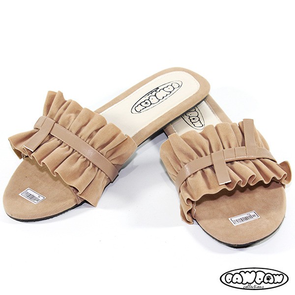 Giày Sandal Nữ Quai Ruy Băng Nhún Bèo Thời Trang Sành Điệu P012 300gr