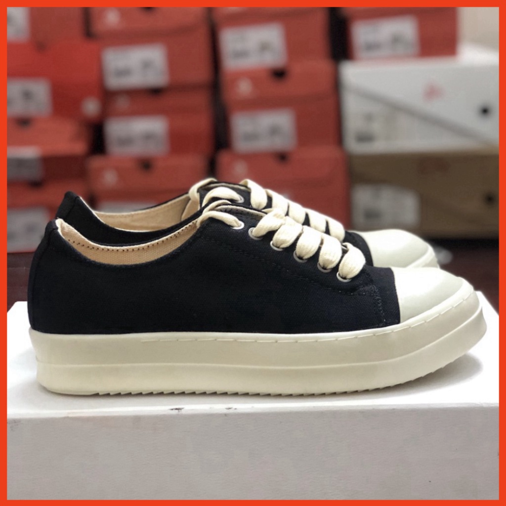 Giày thể thao nam nữ Rick Owen cổ thấp cao cấp full box để thơm hương vani, giày sneaker màu đen trắng tăng chiều cao M7 | BigBuy360 - bigbuy360.vn