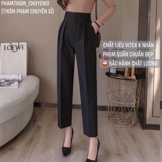 Quần tây baggy vải nữ 3 cúc cạp cao loại 1